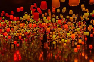 チームラボ、九州・御船山楽園のアート展に、【秋】の作品登場。ランプの作品が秋の色で輝く「山の紅葉」に